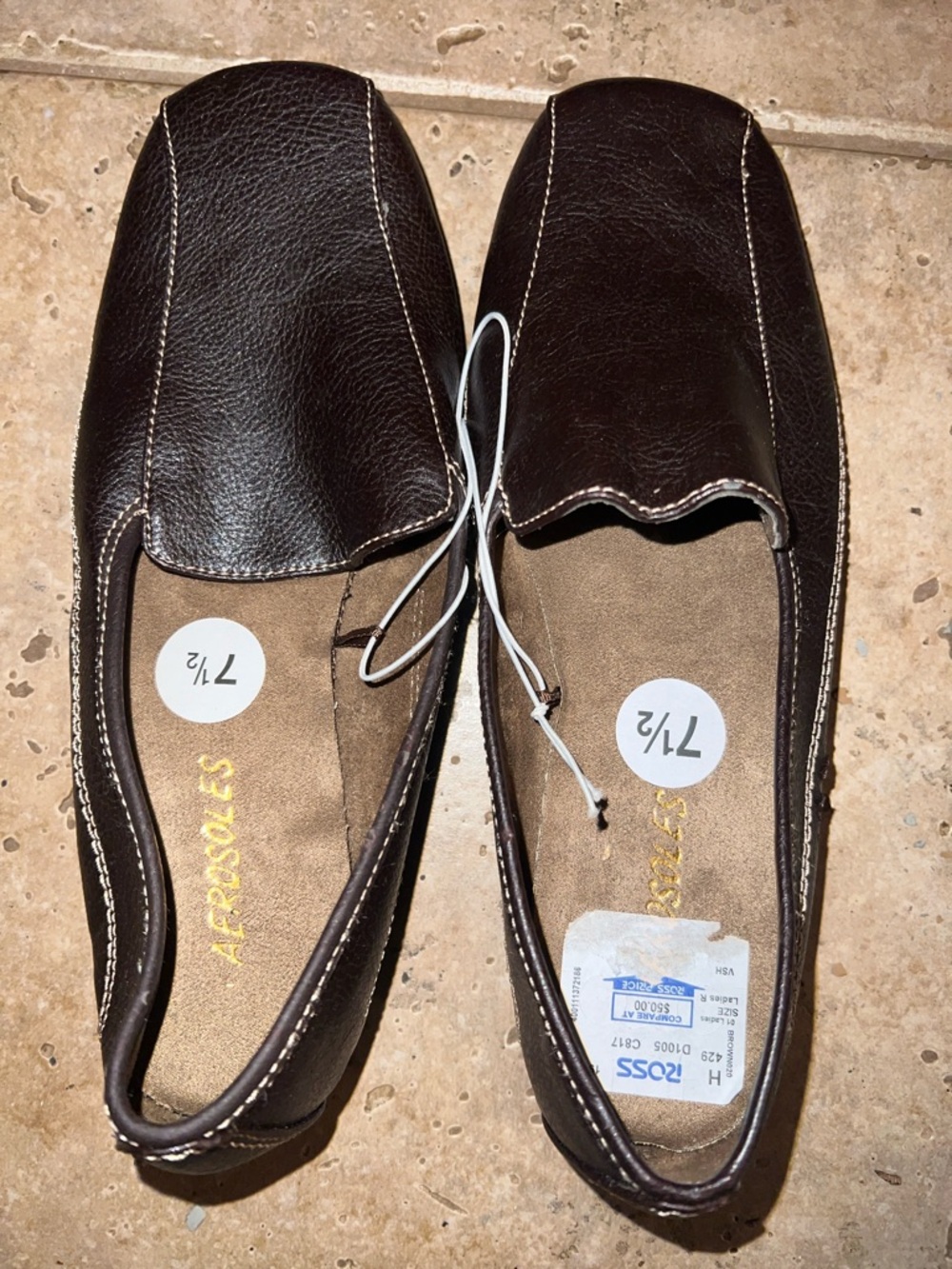 Aerosoles Dark Brown Faux Leather Slip On Shoes